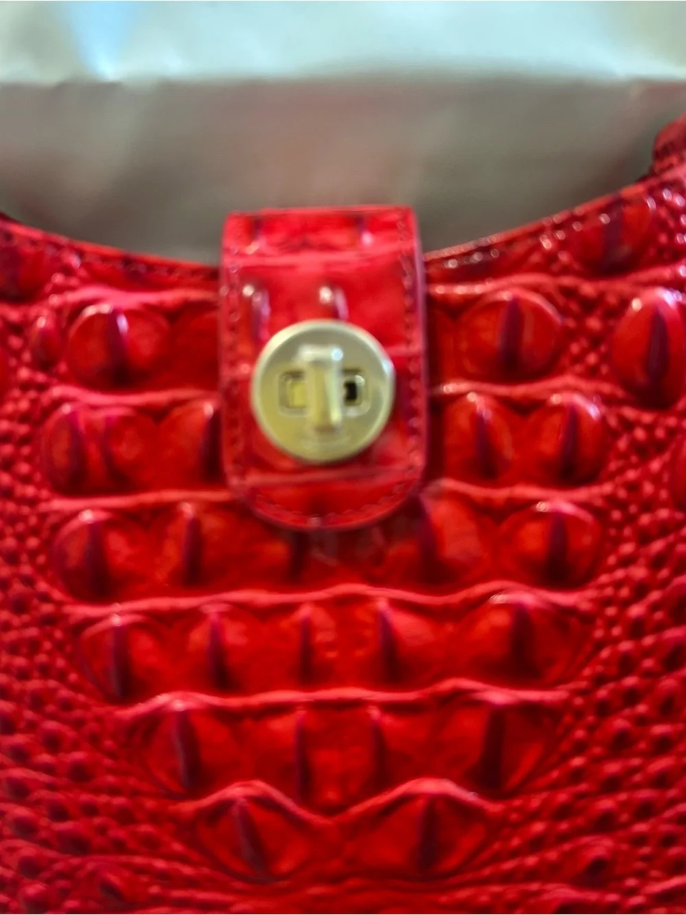 NWT Brahmin, Sm Sriracha Red Melbourne Marley Croco-Embossed Crossbody